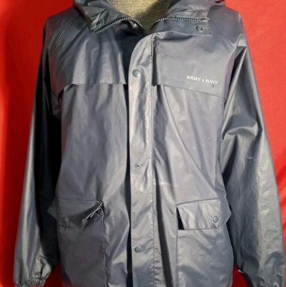 MENS ARMY NAVY RAIN COAT - Picture 1 of 6
